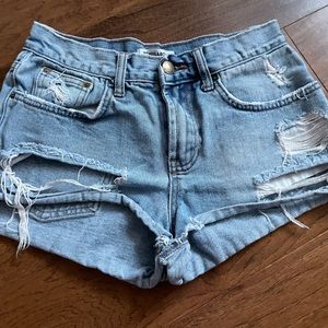 Ripped Jean Shorts